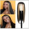 Highlight Ombre TL27 Straight Human Hair Lace Part Wigs 150% Density img-min