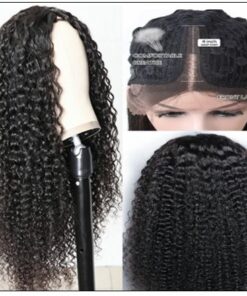Jerry Curly Wigs Lace Part Wig Middle Part 150% Density Natural Hair Line Glueless Human Hair Wigs 2-min