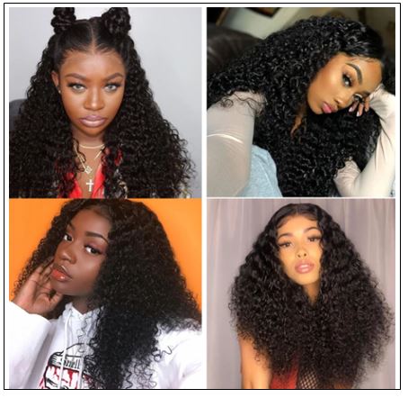 Jerry Curly Wigs Lace Part Wig Middle Part 150 Density Natural Hair Line Glueless Human Hair Wigs 4 min