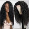 Jerry Curly Wigs Lace Part Wig Middle Part 150% Density Natural Hair Line Glueless Human Hair Wigs img-min