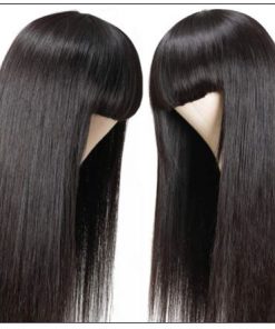New Arrival Long Straight Machine Made Wig With Full Bangs 22 Inch High End Human Hair Wigs 2.-min
