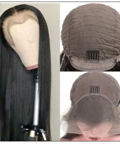 New Design Pre Plucked Natural Hairline 100 Straight Human Virgin Hair Lace Front Wigs 4 min