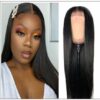 New Design Pre Plucked Natural Hairline 100 Straight Human Virgin Hair Lace Front Wigs img