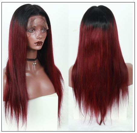 Ombre Human Hair Wig 1B99J Burgundy Wig 4x4 Lace Closure Wig Straight Human Hair Lace Wigs img 4-minOmbre Human Hair Wig 1B99J Burgundy Wig 4x4 Lace Closure Wig Straight Human Hair Lace Wigs img 4-min
