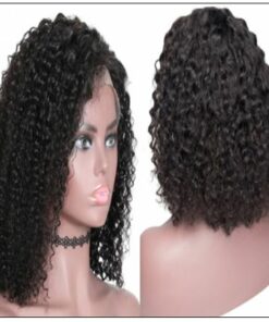 Popular 8 -14 Inch Length Natural Black Human Hair Bobo Curly Wig With Hand-tied Lace 2-min