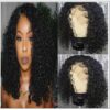 Popular 8 -14 Inch Length Natural Black Human Hair Bobo Curly Wig With Hand-tied Lace img-min