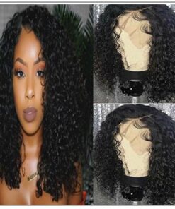Popular 8 -14 Inch Length Natural Black Human Hair Bobo Curly Wig With Hand-tied Lace img-min