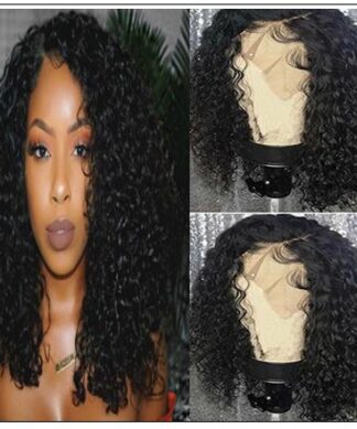 Popular 8 -14 Inch Length Natural Black Human Hair Bobo Curly Wig With Hand-tied Lace img-min