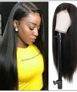 Pre Made Glueless Fake Scalp Lace Frontal Straight Wig Silky Straight Natural Black Hair Wigs With Baby Hair 12-26 Inch img-min