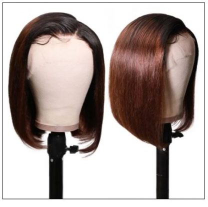 Short Straight Bob Wigs Virgin Human Hair Lace Front Wigs 13x4 T1B4 Ombre Color Wig 150% Density Pre Plucked with Baby Hair 2-min