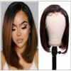 Short Straight Bob Wigs Virgin Human Hair Lace Front Wigs 13x4 T1B4 Ombre Color Wig 150% Density Pre Plucked with Baby Hair img-min