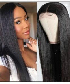 Straight Human Hair 4x4 Lace Closure Wig Natural Black Human Hair Lace Wigs for Black Women img-min