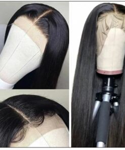 Straight Human Hair Wigs Middle Part Lace Wigs Pre Plucked Natural Hairline Long Wig img 2-min