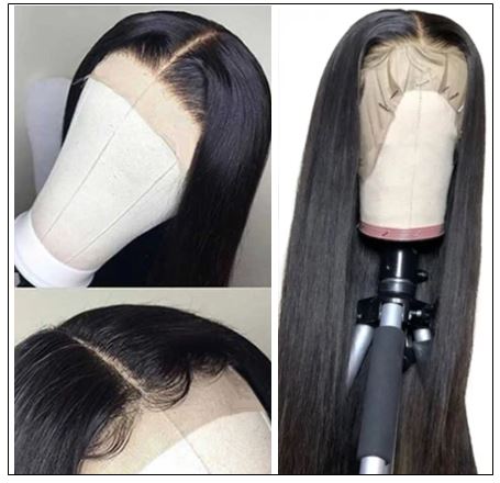 Straight Human Hair Wigs Middle Part Lace Wigs Pre Plucked Natural Hairline Long Wig img 2-min