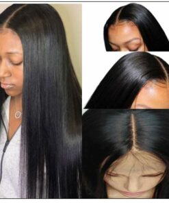 Straight Human Hair Wigs Middle Part Lace Wigs Pre Plucked Natural Hairline Long Wig img 3-min