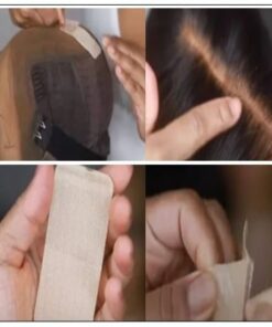 Straight Human Hair Wigs Middle Part Lace Wigs Pre Plucked Natural Hairline Long Wig img 4-min
