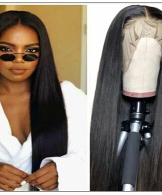 Straight Human Hair Wigs Middle Part Lace Wigs Pre Plucked Natural Hairline Long Wig img-min