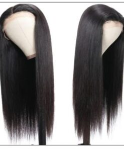 Straight T Part 13x5x0.5 Lace Front Human Hair Wig Natural Black Middle Part Lace Wig for Women 150% Density 2-min