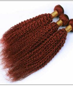 33#Red Brown Kinky Curly Blonde Human Hair Weave 3-min
