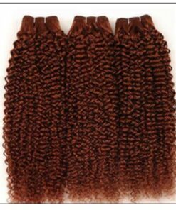 33#Red Brown Kinky Curly Blonde Human Hair Weave 4-min