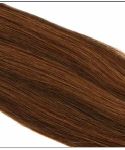 #4 30 Medium Brown Auburn Straight 100% Remy Hair Clip In Human Hair Extensions 3-min