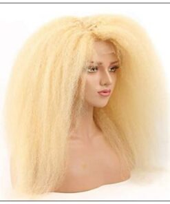 613 Kinky Straight Wig Blonde Human Hair Lace Front Wigs Pre Plucked With Baby Hair Remy Yaki Transparent Lace Frontal Wig 3. min
