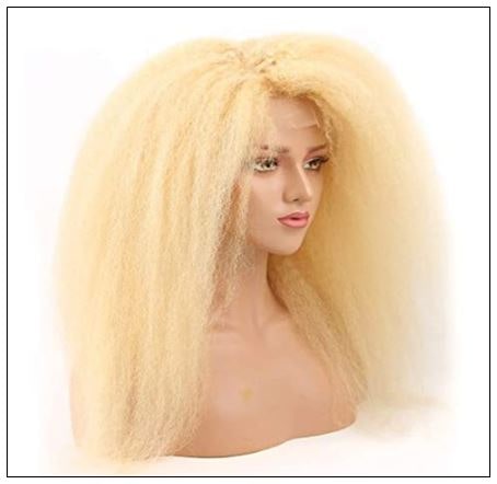 613 Kinky Straight Wig Blonde Human Hair Lace Front Wigs Pre Plucked With Baby Hair Remy Yaki Transparent Lace Frontal Wig 3. min