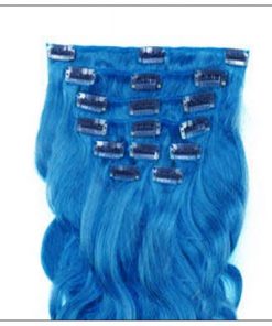 Blue Body Wave 100% Remy Hair Clip In Human Hair Extensions 2-min