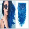 Blue Body Wave 100% Remy Hair Clip In Human Hair Extensions IMG-min