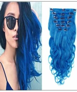 Blue Body Wave 100% Remy Hair Clip In Human Hair Extensions Blue Body Wave 100% Remy Hair Clip In Human Hair Extensions