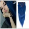 Blue(#Blue) Deluxe Straight Clip In Human Hair Extensions IMG-min