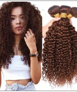 Brazilian Dark Brown Curly Hair Weaves img-min