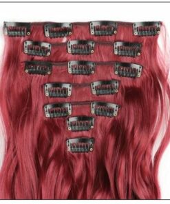 Curly Maroon Mix Dark Red Clip In Hair Extension 2-min