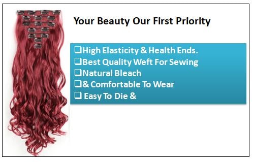 Curly Maroon Mix Dark Red Clip In Hair Extension 2..-min