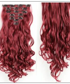 Curly Maroon Mix Dark Red Clip In Hair Extension 3-min