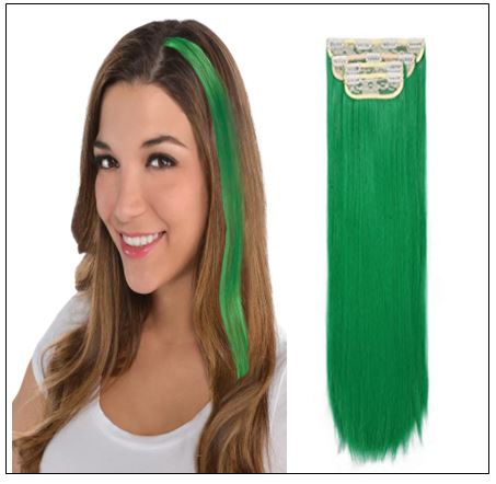 Green Clip In Hair Extensions img-min
