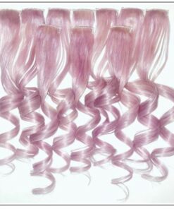 Metallic Silver Pink Clip Hair Extensions 2-min