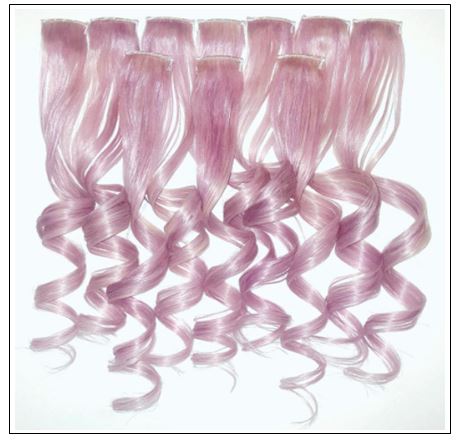 Metallic Silver Pink Clip Hair Extensions 2-min