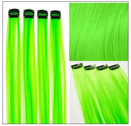 Neon Green Clip-In Hair Extension 4-min