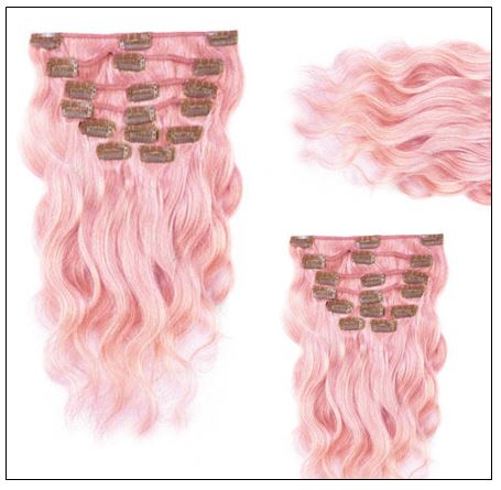 Pink Body Wave 100 Remy Hair Clip In Human Hair Extensions 3 min
