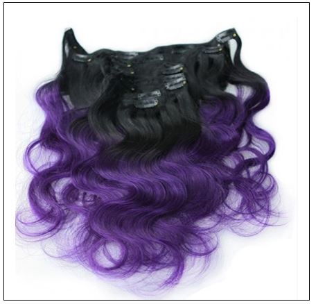 Purple Ombre Clip In Hair Extension 3-min