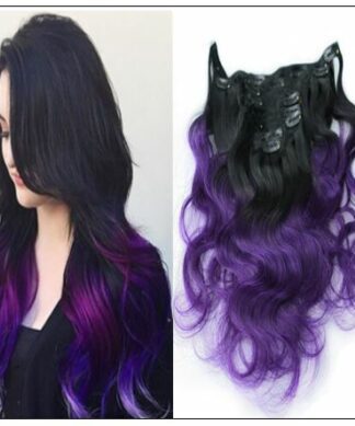 Purple Ombre Clip In Hair Extension img-min