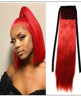 Red Ponytail hair extension img-min