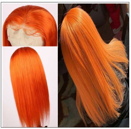 Straight Full Lace Orange Human Hair Wigs With Baby Hair 613 Honey Blonde Hair Full Lace Wig Pre Plucked Hair Transparent 3-min