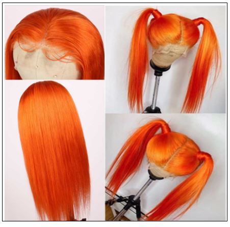 Straight Full Lace Orange Human Hair Wigs With Baby Hair 613 Honey Blonde Hair Full Lace Wig Pre Plucked Hair Transparent 4 min