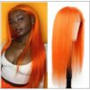 Straight Full Lace Orange Human Hair Wigs With Baby Hair 613 Honey Blonde Hair Full Lace Wig Pre Plucked Hair Transparent img