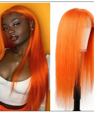 Straight Full Lace Orange Human Hair Wigs With Baby Hair 613 Honey Blonde Hair Full Lace Wig Pre Plucked Hair Transparent img