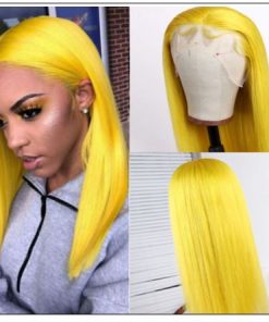 Yellow Best Pre Plucked Full Lace Wigs Straight Human Hair 2-min