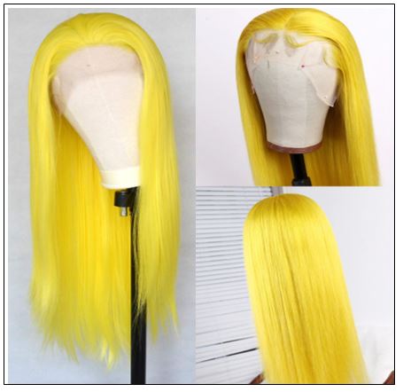 Yellow Best Pre Plucked Full Lace Wigs Straight Human Hair 3.-min