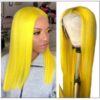 Yellow Best Pre Plucked Full Lace Wigs Straight Human Hair img-min